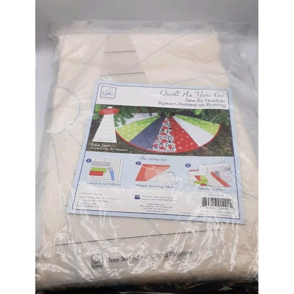 June Tailor Quilt As You Go Tree Skirt Pattern 40 in Diameter 1 New Unopened Kit
